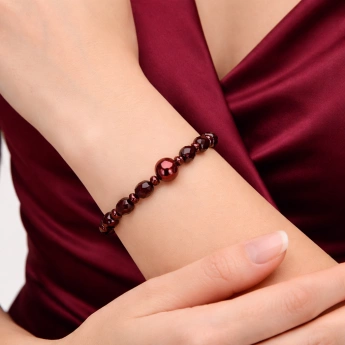 Bižuterní náramek bordó Vinea