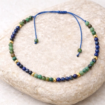 Minerální náramek s lapis lazuli a tyrkysem Calisto