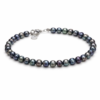 Ocelový náramek z fialových říčních perel Purple