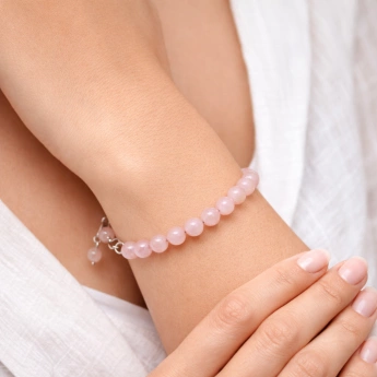 Ocelový náramek s růženínem Rosella