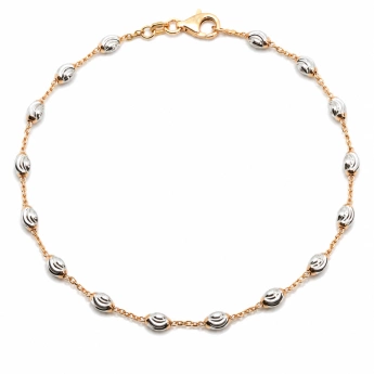 Stříbrný rose gold náramek s oválnými články Rosavelle