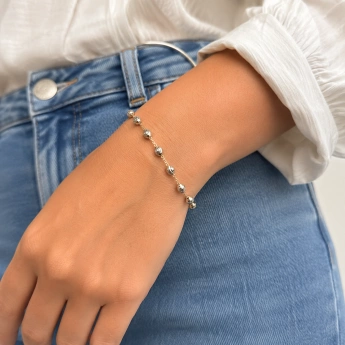 Stříbrný rose gold náramek s oválnými články Rosavelle