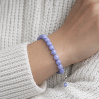 Náramek tanzanit-angelit 8 mm Anabella