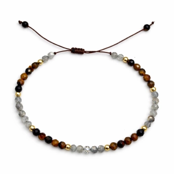 Minerální náramek s tygřím okem a labradoritem Orion