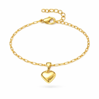 Zlacený ocelový náramek srdce Lotta