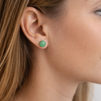 Ocelové náušnice s avanturínem Elowen