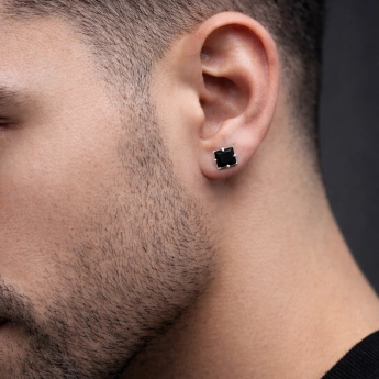 Ocelové náušnice se zirkony Noirel