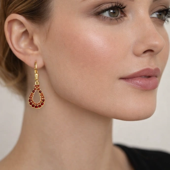 Stříbrné náušnice s českými granáty Valeria Zlacení