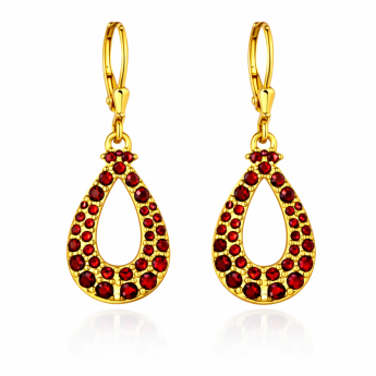 Stříbrné náušnice s českými granáty Valeria