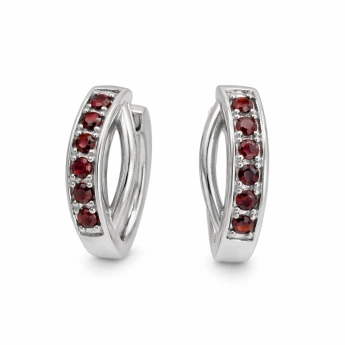 Stříbrné náušnice s českým granátem Granvera