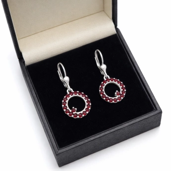 Stříbrné náušnice český granát Rity