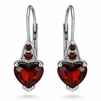 Stříbrné náušnice s českým granátem Goddess