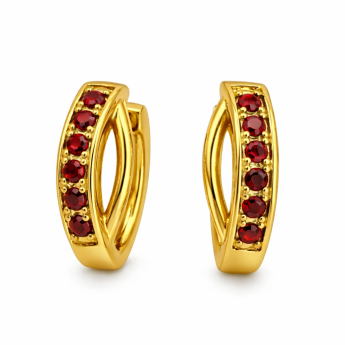 Stříbrné náušnice s českým granátem Granvera