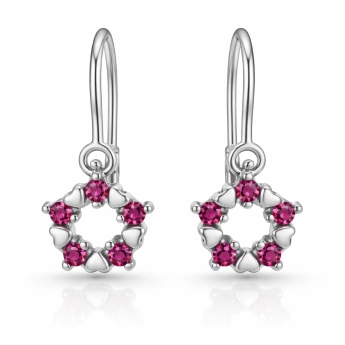 Stříbrné náušnice věneček se zirkony Berry