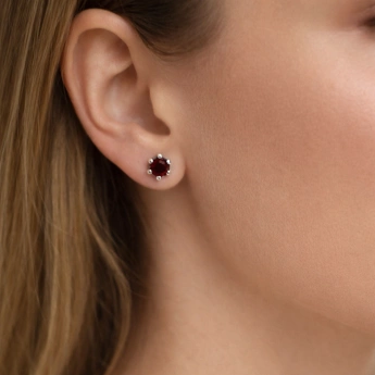 Stříbrné náušnice granát/almandin/vltavín Ardys