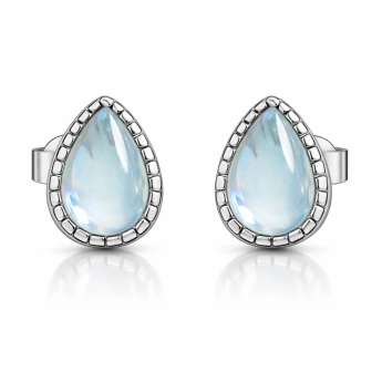 Stříbrné náušnice kapky s měsíčním kamenem Susana