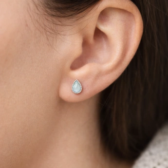 Stříbrné náušnice kapky s měsíčním kamenem Susana