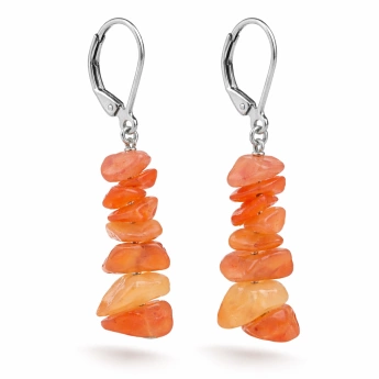 Ocelové náušnice s karneolem Energie