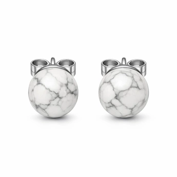 Ocelové náušnice s magnezitem Xénia