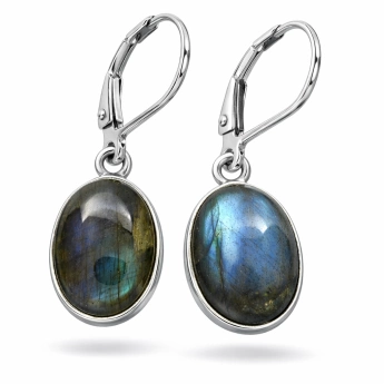 Stříbrné náušnice s labradoritem Borealis