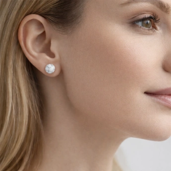 Ocelové náušnice s magnezitem Xénia