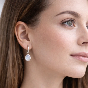 Stříbrné náušnice s měsíčním kamenem Noya