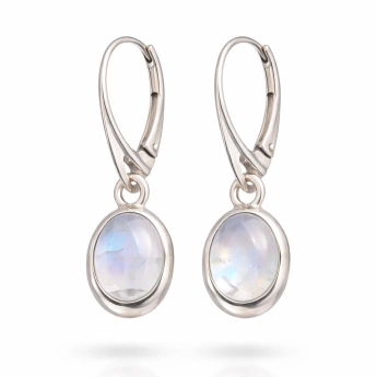 Stříbrné náušnice s měsíčním kamenem Noya