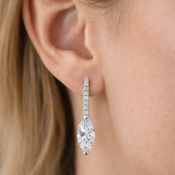 Stříbrné visací náušnice se zirkony Azalea