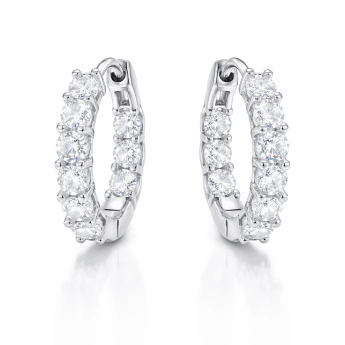 Stříbrné náušnice s moissanitem Paris