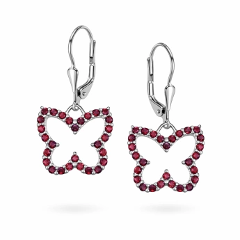 Stříbrné náušnice motýlek Cellines