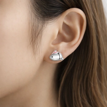 Stříbrné náušnice zajíc Rookie