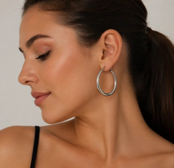 Ocelové kruhové náušnice Nella