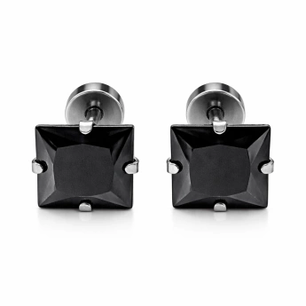 Ocelové náušnice se zirkony Noirel