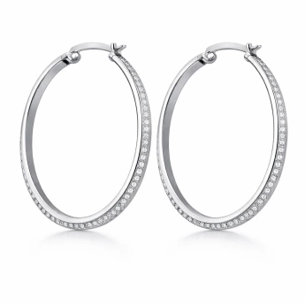 Ocelové kruhové náušnice se zirkony Ariadna