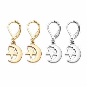 Ocelové náušnice měsíc a hvězda Noctiluna