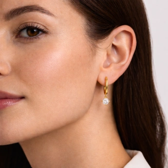 Golden Harmony – zlacené náušnice se zirkonem