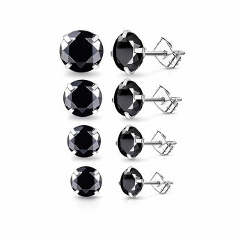 Ocelové náušnice se zirkonem Midnight