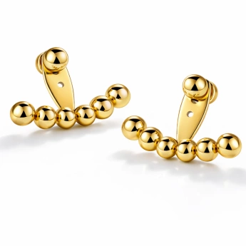 Ocelové zlacené náušnice Orbit
