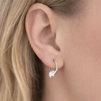 Stříbrné náušnice sloníci Elephants