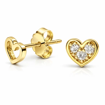 Stříbrné náušnice pecky srdíčka Petals Zlacení