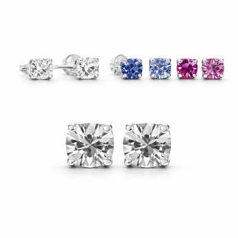 Stříbrná náušnice s barevným zirkonem Kiara