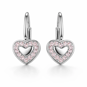 Stříbrné náušnice srdíčka se zirkony Lulu