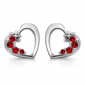 Stříbrné náušnice s českým granátem Helen