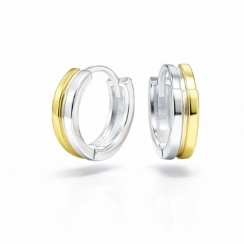 Stříbrné kruhové náušnice bicolor Patilla