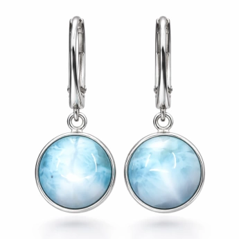 Stříbrné náušnice larimar Purpose