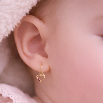 Stříbrné zlacené náušnice srdíčka se zirkony Bibi