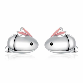 Stříbrné náušnice zajíc Rookie