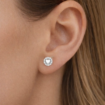 Stříbrné náušnice srdíčka Claire