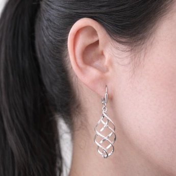Stříbrné náušnice Spirála