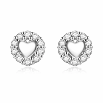 Stříbrné náušnice srdíčka Claire